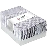 Glart Lot de 10 serviettes en coton Motif baie Gris Taille unique