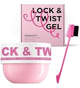 Le texte indique « LOCK & TWIST GEL ». Emballage de produit cosmétique rose avec pinceau applicateur sur fond rose.