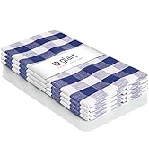 Glart Lot de 4 chiffons en coton à carreaux Bayern Bleu clair