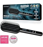 REVAMP Progloss Brosse lissante en céramique Forme profonde – Brosse à lisser avec poils chauffan...