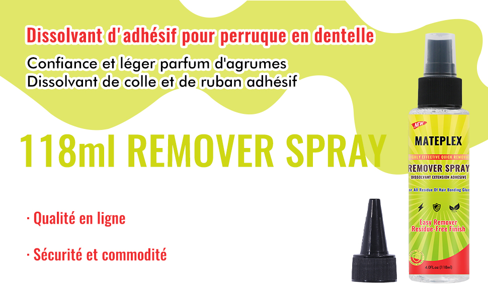 Dissolvant d'adhésif pour perruque en dentelle