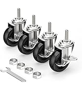 Holkie Lot de 4 roulettes robustes avec freins 75 mm M10 x 1,5 x 30 mm