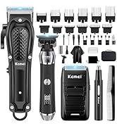 KEMEI Tondeuse à cheveux professionnelle pour homme, tondeuse de barbier sans fil, tondeuse à bar...