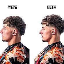 Le texte se lit comme suit : « AVANT APRÈS ». Série de photos de progression montrant la fixation d'un petit appareil sombre par étapes séquentielles.