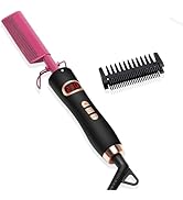 Peigne Chauffant,Afro Brosse Chauffante, Brosse Lissante120-230℃ Régulation de Température, Bross...