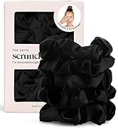 Kitsch Pro Lot de 5 chouchous de sommeil en satin, noir-noir