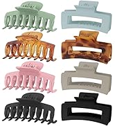 Lolalet 8 Pinces à Cheveux à Double Dents, Pince Crabe 8cm, Hair Claw Clip avec Couleur Différent