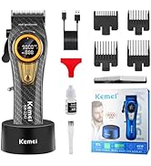 KEMEI 2242 Tondeuse à cheveux professionnelle pour homme, tondeuse électrique sans fil, lames DLC...