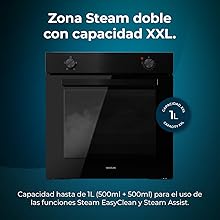 Energy class A / Steam Assist / Steam EasyClean / Cooling Fan / Steam Base X2 / Porte Full Glass