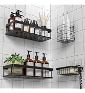 UUlioyer Étagère de douche sans perçage, étanche et inoxydable, 4 pièces