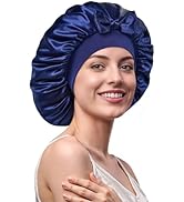 Umisleep Bonnet Soie Cheveux Nuit Femme, Bonnet de Nuit en Soie Double Couche 22 Momme, Grande Ta...