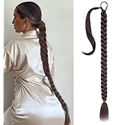 Queue de Cheval Extension Naturel, 91cm Extension Queue de Cheval DIY, Extension de Cheveux Synth...