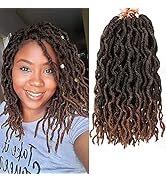 6 Packs Faux Locs Crochet Hair 12 Inch, Nu Locs Crochet Hair, Wavy Crochet Locs Short Locs Croche...
