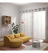 Soleil d'ocre, Voilage à Oeillets spécial Baie vitrée 280x250 cm LOUANE