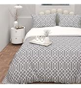 Intemporel Parure Housse de Couette 3D Microfibre 240x220 cm Anya Gris, par Soleil d'Ocre