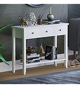 Vida Designs Windsor Table console avec étagère pour salon, couloir (3 tiroirs, blanc)