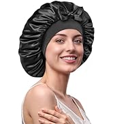 Umisleep Bonnet Soie Cheveux Nuit Femme, Bonnet de Nuit en Soie Double Couche 22 Momme, Grande Ta...