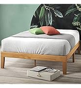 ZINUS Moiz Cadre de lit plateforme en bois 35 cm | Sommier en bois massif | Support à lattes en b...