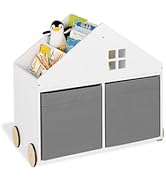 PINOLINO Étagère Hus - Bibliothèque Enfant 6 Compartiments Blanc Bibliothèque pour Enfant Chambre Enfant