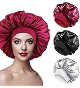 PAEFIU 3pcs Bonnet Satin Cheveux Nuit, Bonnet Soie Cheveux Nuit Bonnet de Nuit Satin Bonnet en Sa...