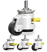 HOLKIE Lot de 4 roulette charge lourde à tige de nivellement, taille de vis M12 et 1/2", roulette...
