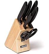 Arcos Jeu de couteaux de cuisine. 6 pièces avec bloc. 5 couteaux de chef et 1 paire de ciseaux en acier inoxydable...