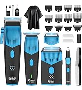 KEMEI 8534 Ensemble de tondeuses à cheveux professionnelles pour homme, rasoir en aluminium, barb...
