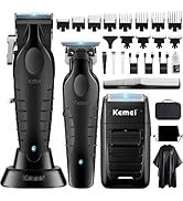 KEMEI Tondeuse à cheveux professionnelle pour homme, tondeuse de barbier sans fil et tondeuse à b...