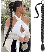 Queue de Cheval Extension Noir, 91cm Extension Queue de Cheval DIY Naturel, Extension de Cheveux ...