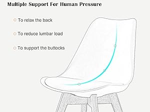 La chaise est conçue pour soutenir le dos et le dossier.