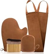 Kit autobronzant avec gant applicateur, gant facial, pinceau à manche en bambou et rayures, S...