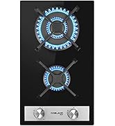 Gasland Chef GH30BF Plaque de Cuisson à Gaz 2 Foyers, 30cm, Encastrable, Gaz Naturel/GPL, Verre Noir