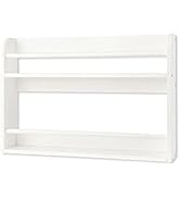 Série d'étagères murales ou de présentoirs blancs, présentant différents angles d'un design minimaliste aux lignes épurées.