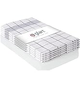 Glart Lot de 5 serviettes en coton à carreaux Bleu à carreaux Taille unique