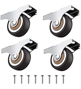 Holkie Roulettes robustes 32 mm avec plaque supérieure non pivotante en métal silencieux en caoutchouc