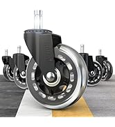 HOLKIE Lot de 5 roulettes chaise bureau de 11 x 22 mm rechange en caoutchouc roulette pour chaise...