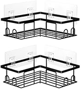 UUlioyer Étagère de douche d'angle sans perçage, étagère de douche étanche et inoxydable, 2 pièces de salle de bain...
