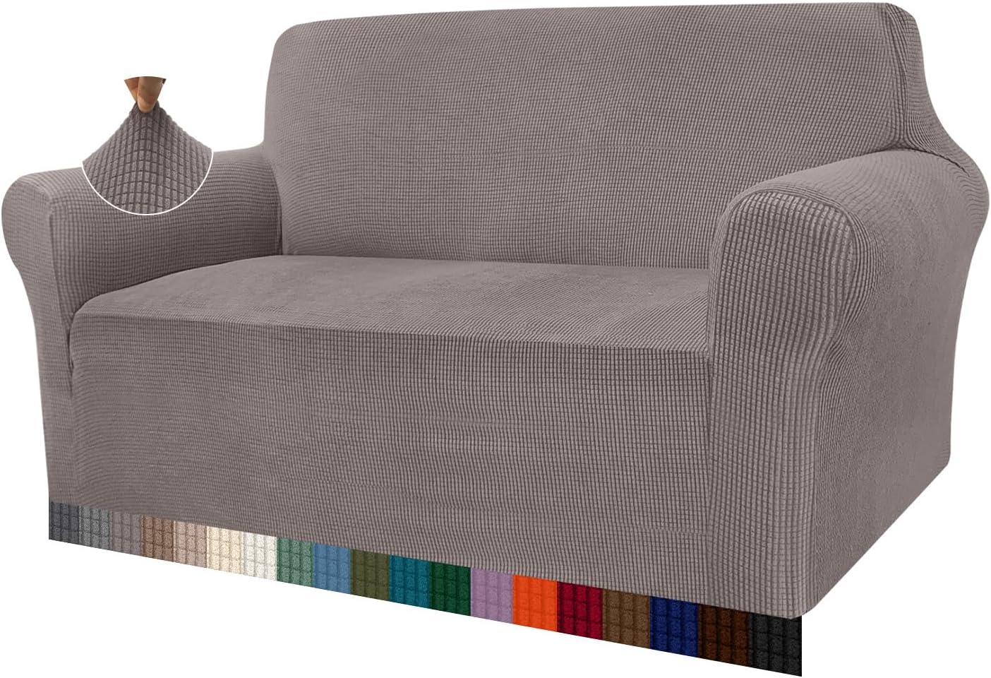 Granbest - housse canapé moderne jacquard 2 places - élastique, protection animaux - taupe