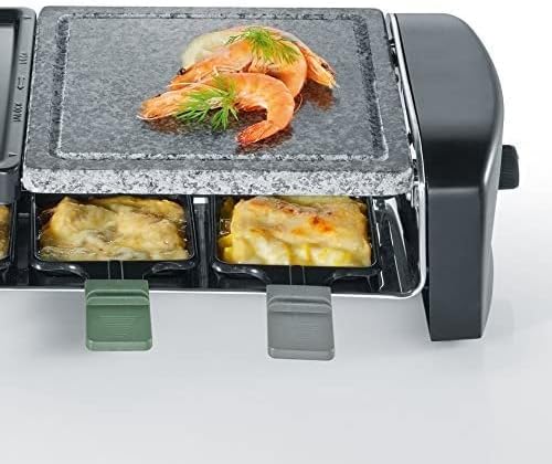 SEVERIN - Raclette 8 pers, pierre naturelle, fonte, 1400W, noir, RG9645