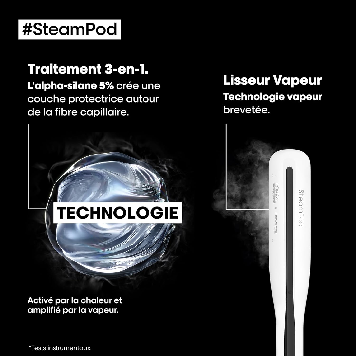 L'Oréal - Steampod 3 - lisseur vapeur 2-en-1, céramique, tous cheveux
