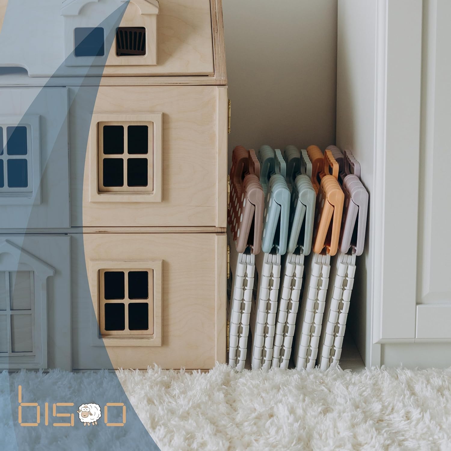 Bisoo - Tabouret pliant enfant 22cm - plastique bleu, sûr, portable