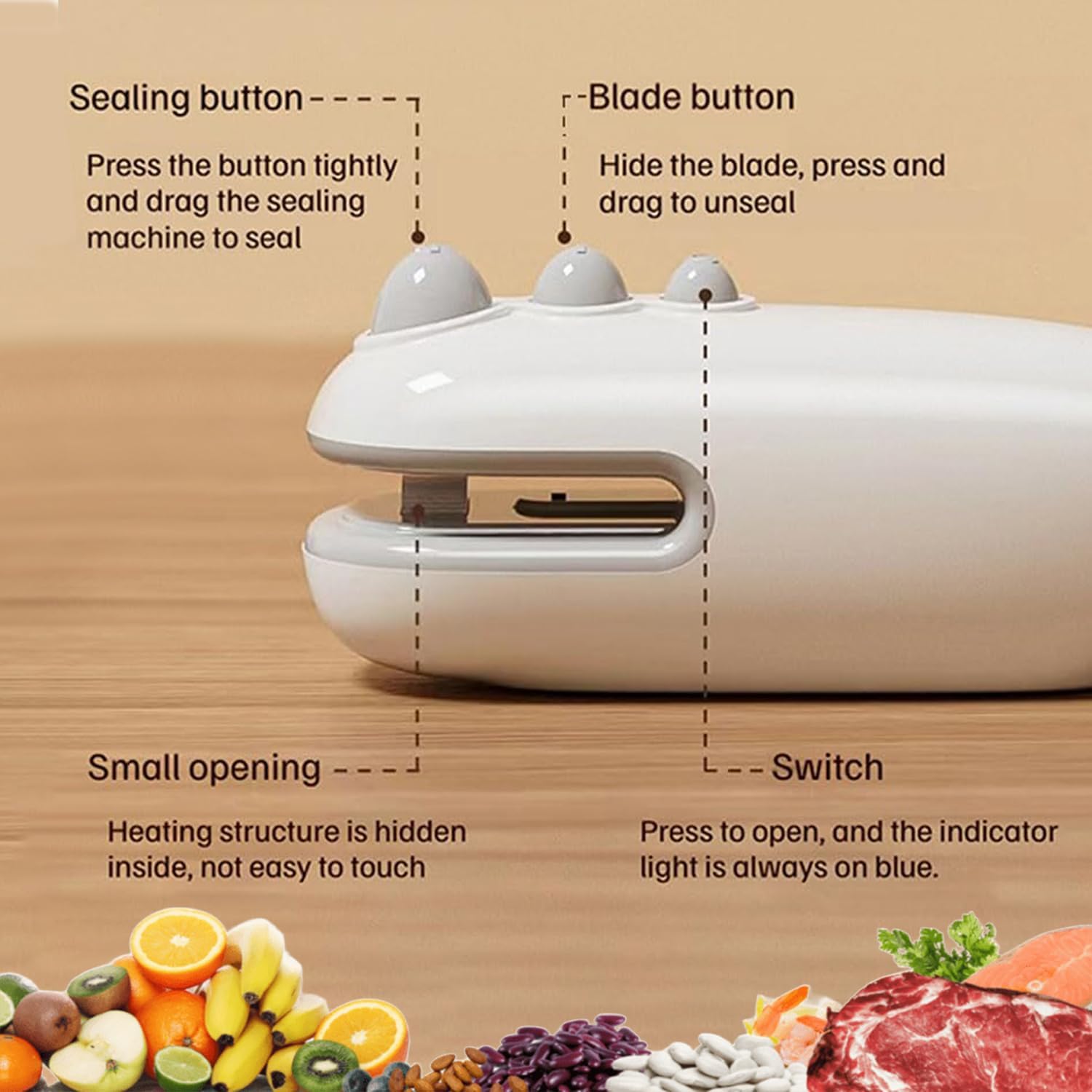 Scelleuse portable 2-en-1, compacte, rechargeable, coupe et scelle