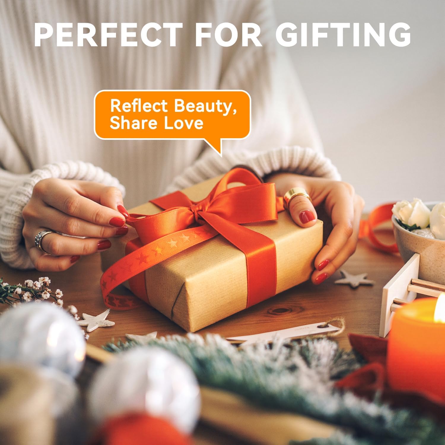 Auxmir - miroir maquillage HD, 72 LED, USB, tactile, or rose