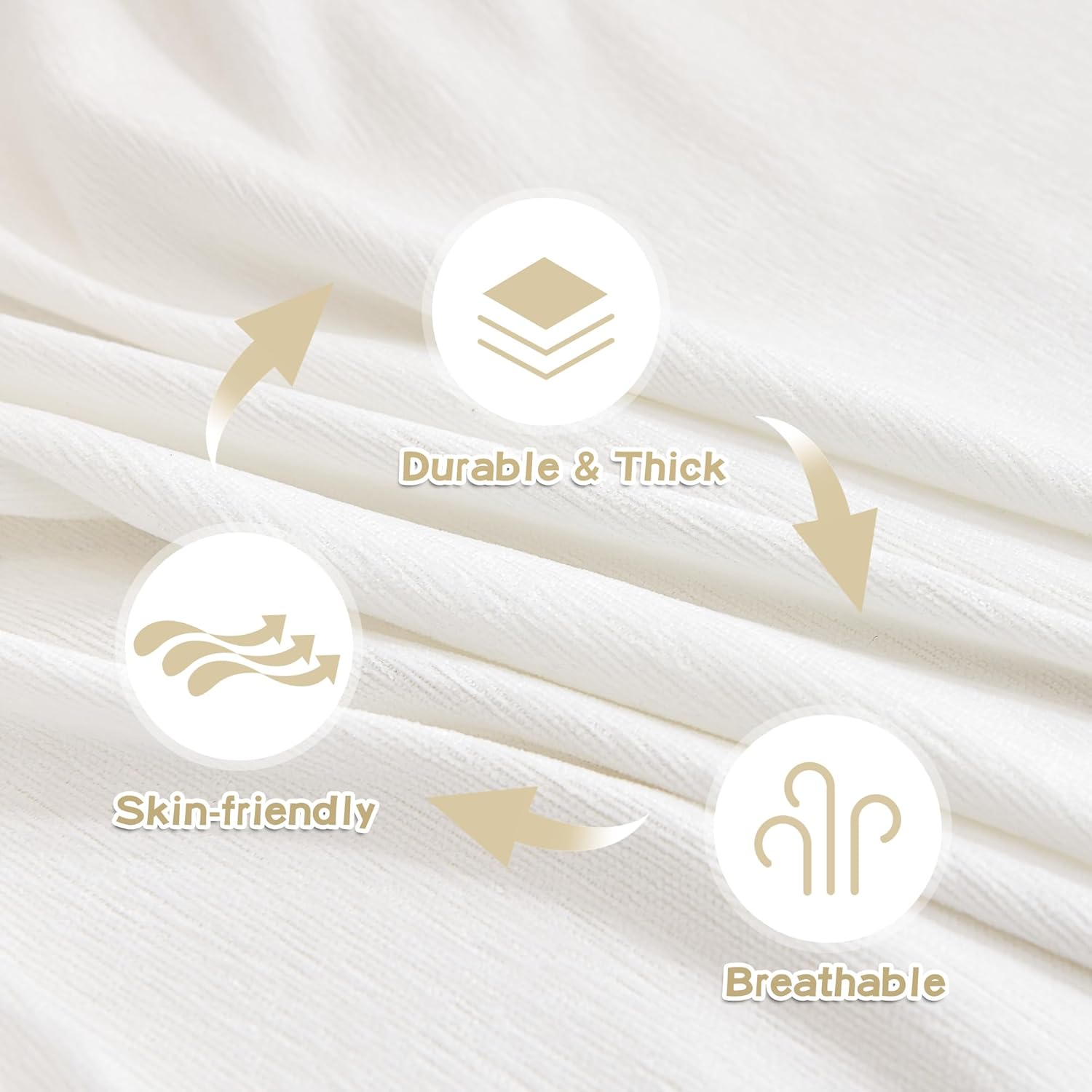 MYSKY HOME - Housse de canapé 3 places - 180x340cm - protection animaux, enfants, blanche