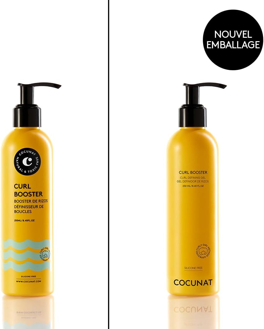 Cocunat – Booster des Boucles – 250 ml – Crème anti-frisottis hydratante pour cheveux bouclés