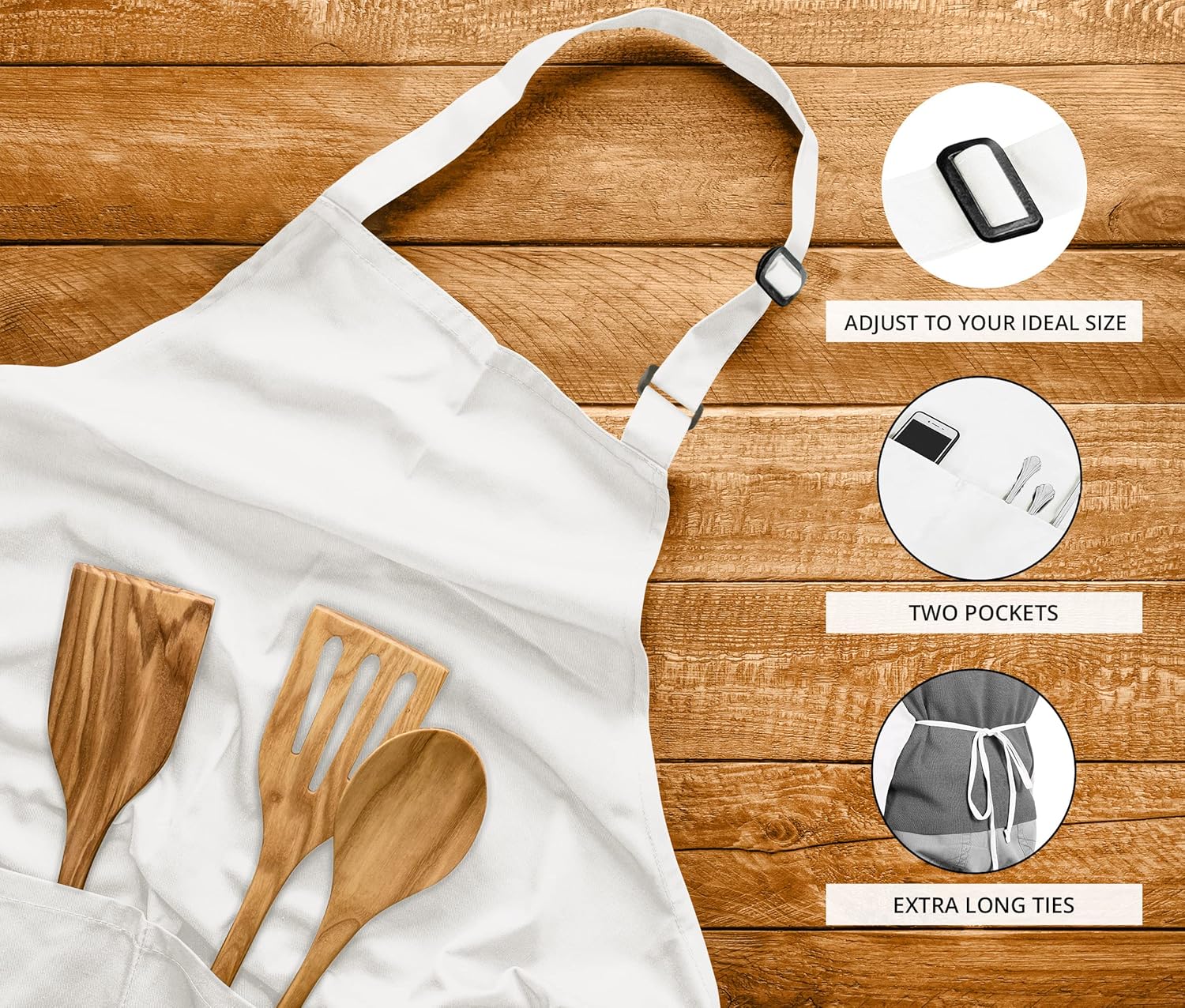 Utopia Kitchen - lot de 2 tabliers réglables - avec 2 poches, idéal barbecue