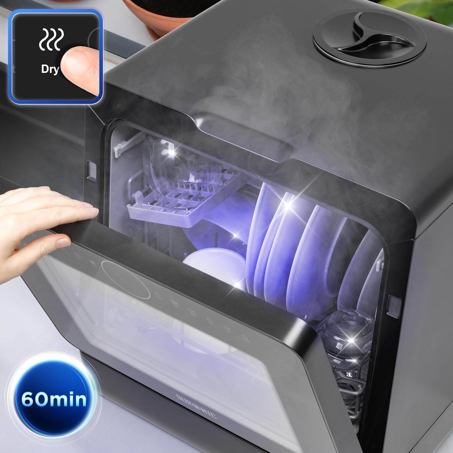 Duronic - DW5 BK - lave-vaisselle compact 950W 7 programmes séchage