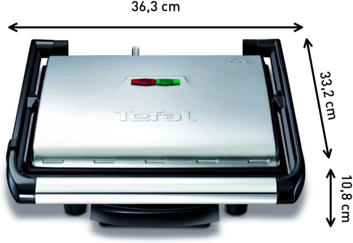 Tefal - GC241D12 - gril viande multifonction, 2000W, rangement vertical, noir/argent
