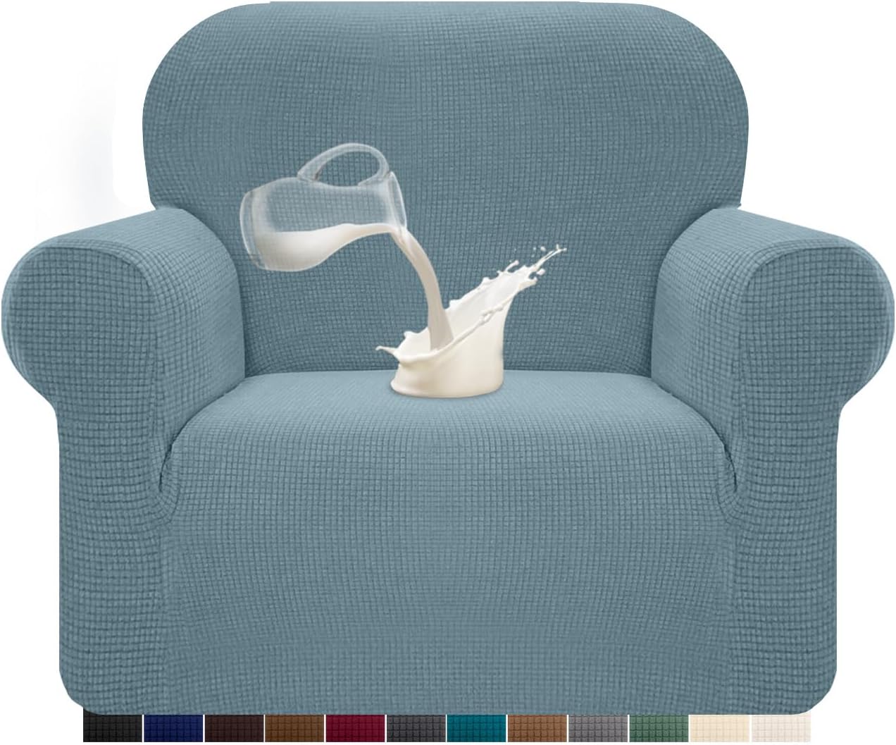 Granbest - housse stretch imperméable, 1 place, spandex bleu azur