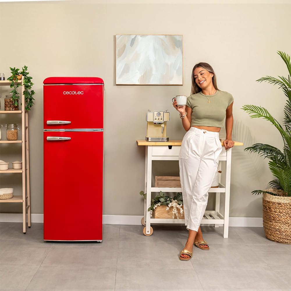 Cecotec - Bolero CoolMarket 2D Origin - 215L, 148x55cm, LED, design rétro